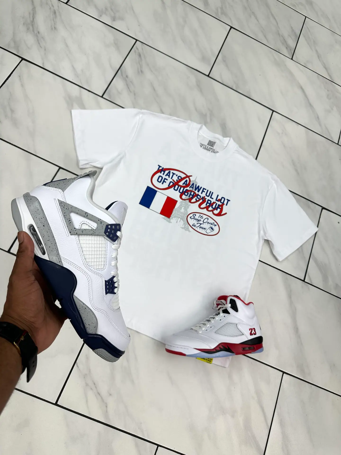 ALOCS Paris Graphic Tshirt "Wht/Red/Blue" XL