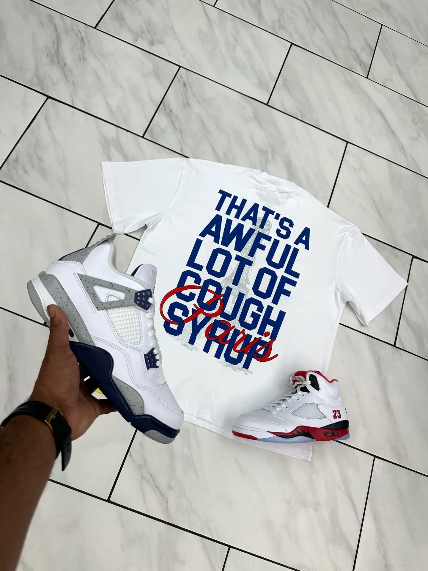 image1 (3) ALOCS Paris Graphic Tshirt "Wht/Red/Blue" XL
