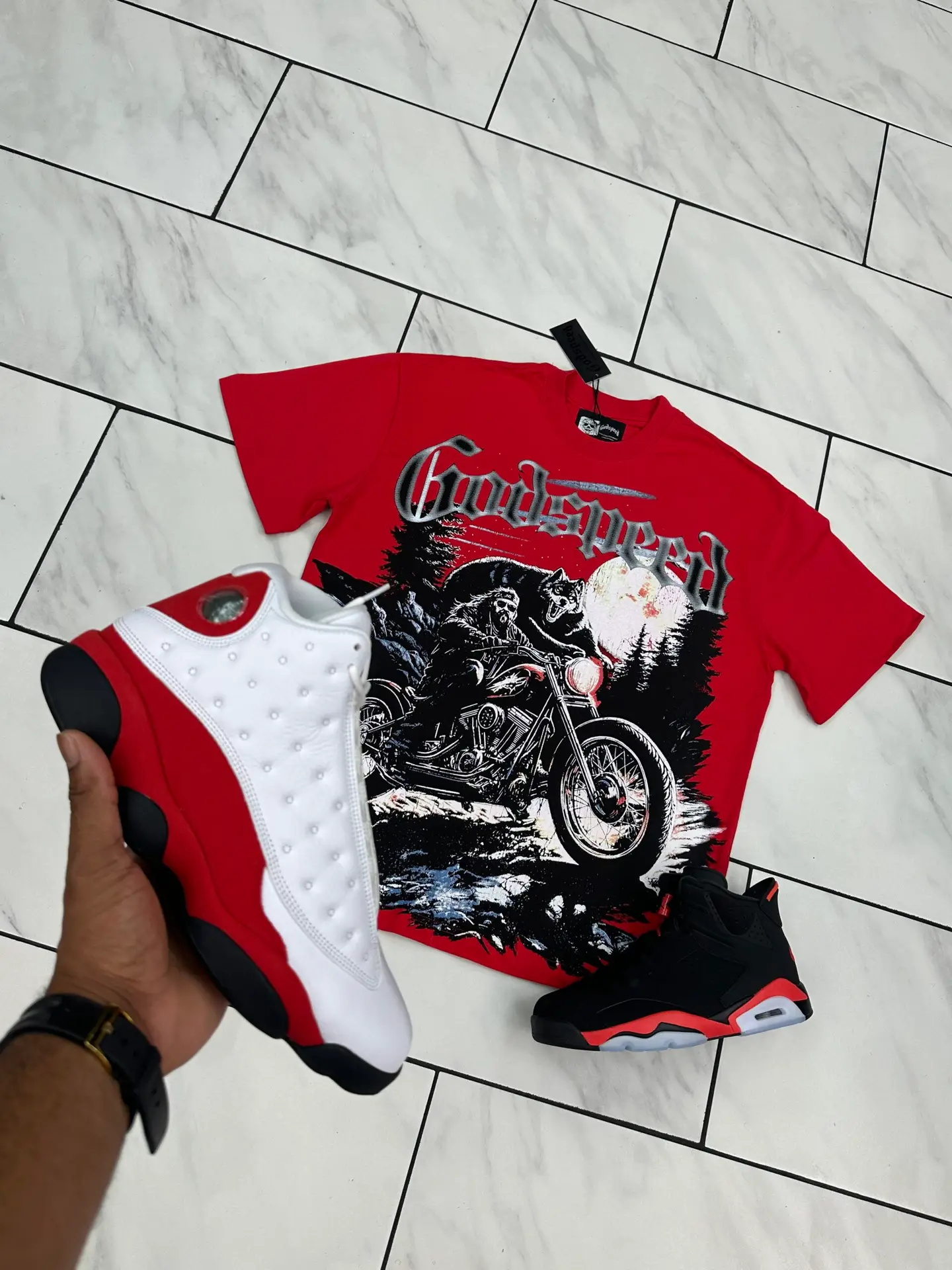 Godspeed Biker Graphic Tee "Red" XL