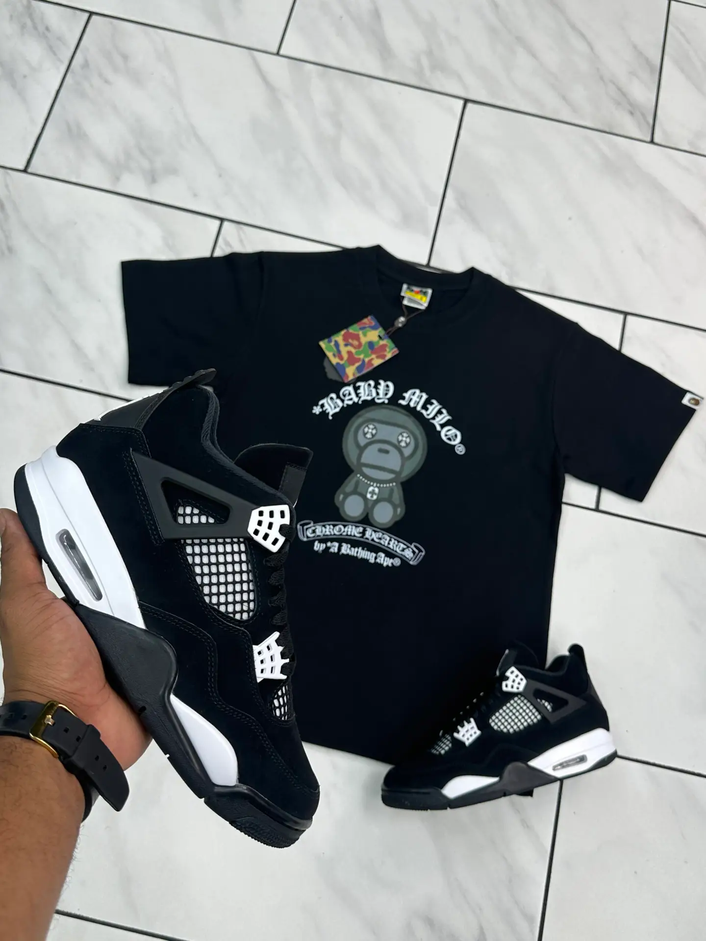 Bape Baby Milo CH Tshirt "Blk/Grey" S
