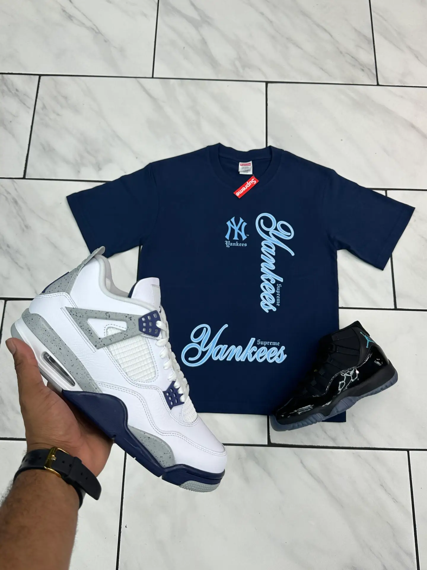 Supreme Yankees Tshirt "Blue" Small