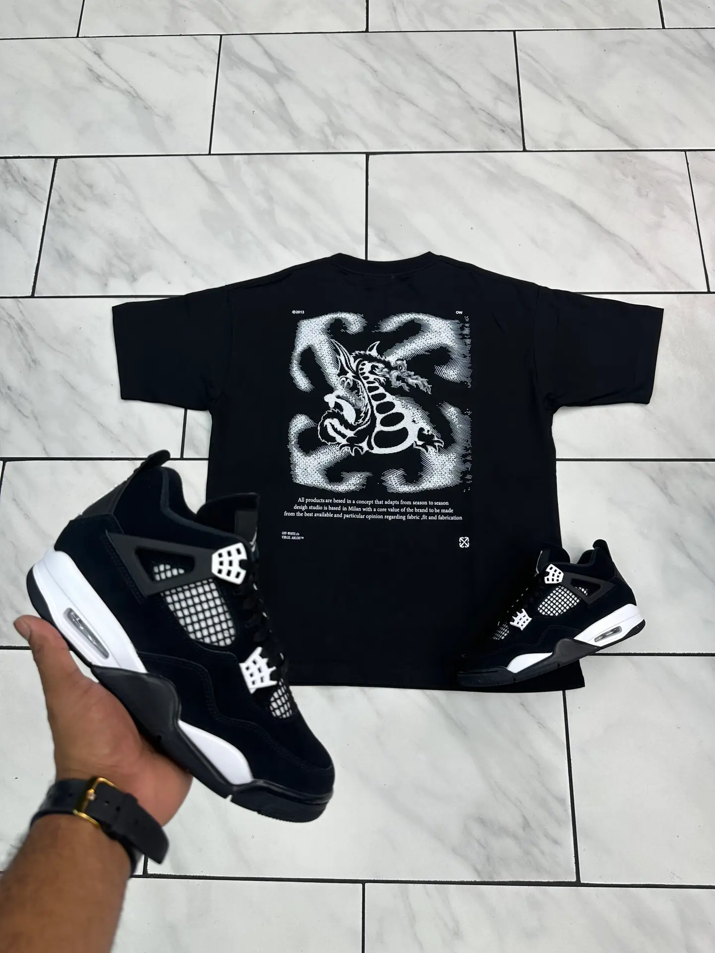 Off-White Serpent Tshirt "Blk/Wht" Medium